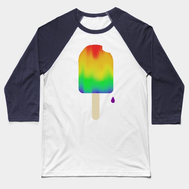 One Proud Popsicle - Rainbow Flag Baseball T-Shirt by LochNestFarm